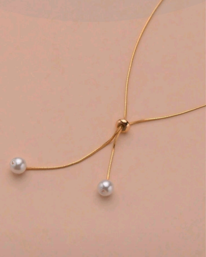 Gold Y neck chain
