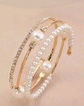 Elegant pearl rhinestone bracelet