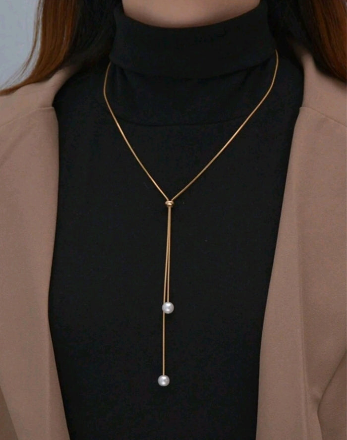 Gold Y neck chain