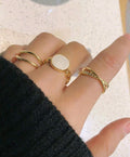 3pcs/set fashionable and unique oil-drop style ring