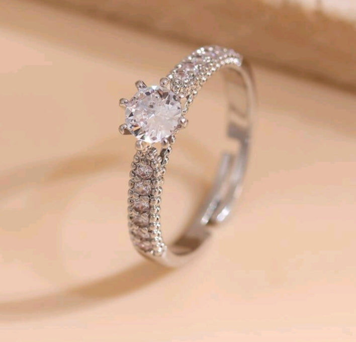 Rhinestone decor cuff ring